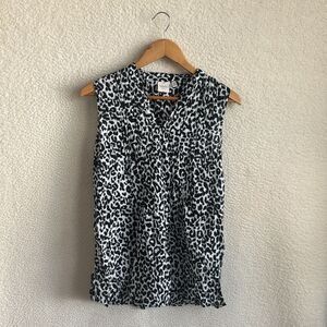Rafaella Sleeveless‎ Blouse Womens Large Animal Print